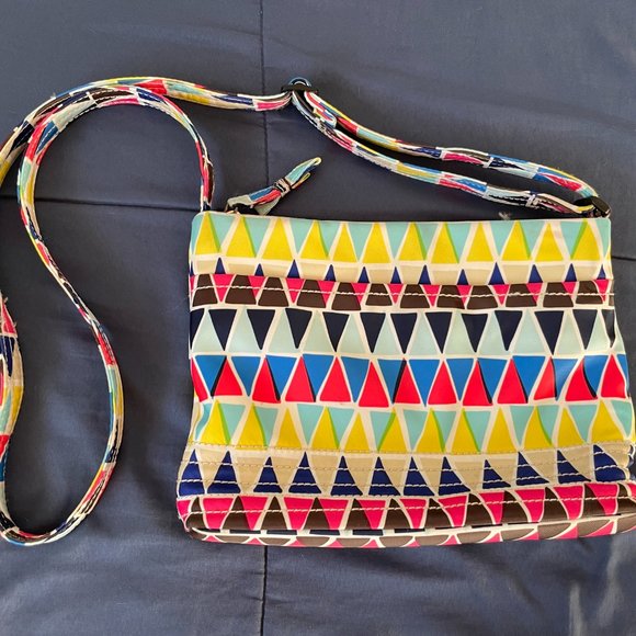 Kate Spade Geometric Print Crossbody Fabric Satchel - Picture 2 of 4